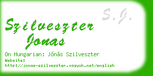 szilveszter jonas business card